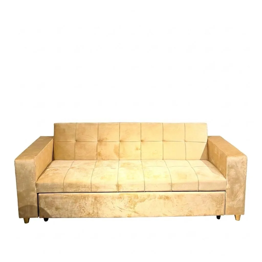 Champagne Grid Sofa Cum Bed — Interiors By Muhammad